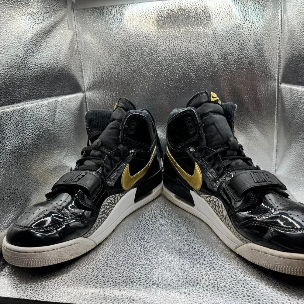 Size 13 Nike Air Jordan Legacy 312 Mid Black Gold Mens Athletic Shoes AV3922-007